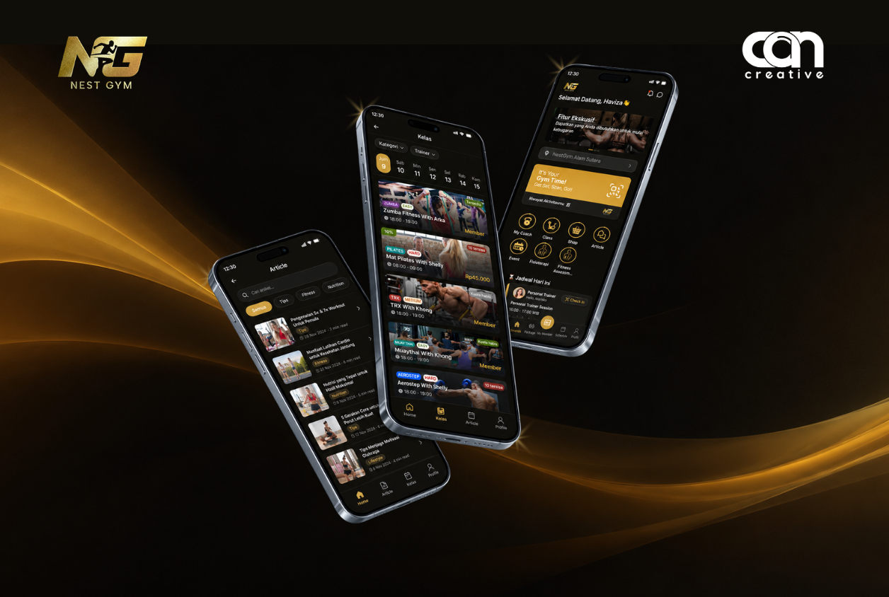 Tampilan proyek digital NEST GYM